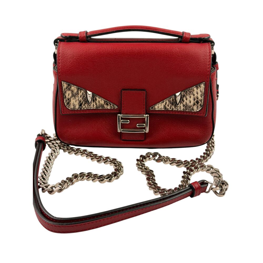 Fendi Micro Monster Baguette Bag red